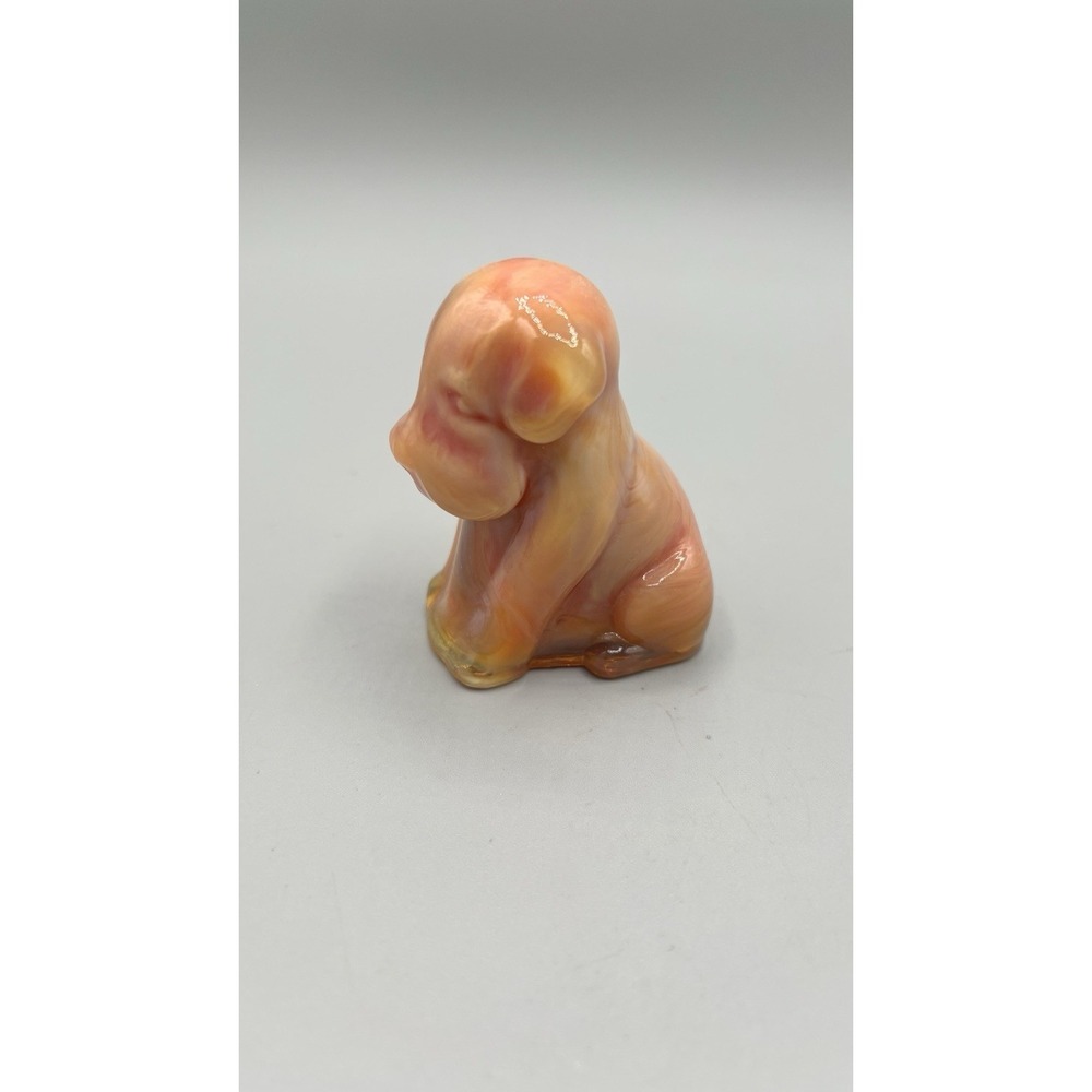 Degenhart Orange Slag Colonial‎ Glass Vintage Dog Pooch Labrador Glass Figurine